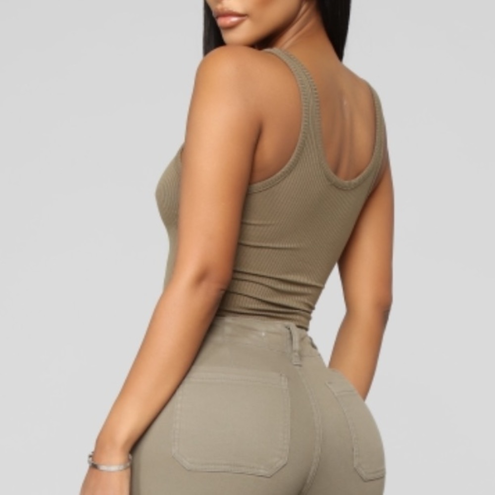 Fashion Nova - Elaina Bodysuit - Olive - XS